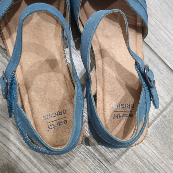 EARTH ORIGINS Palomo Peyton Moroccon Blue Leather Strappy Sandals, 9W, Nwot - Picture 9 of 11